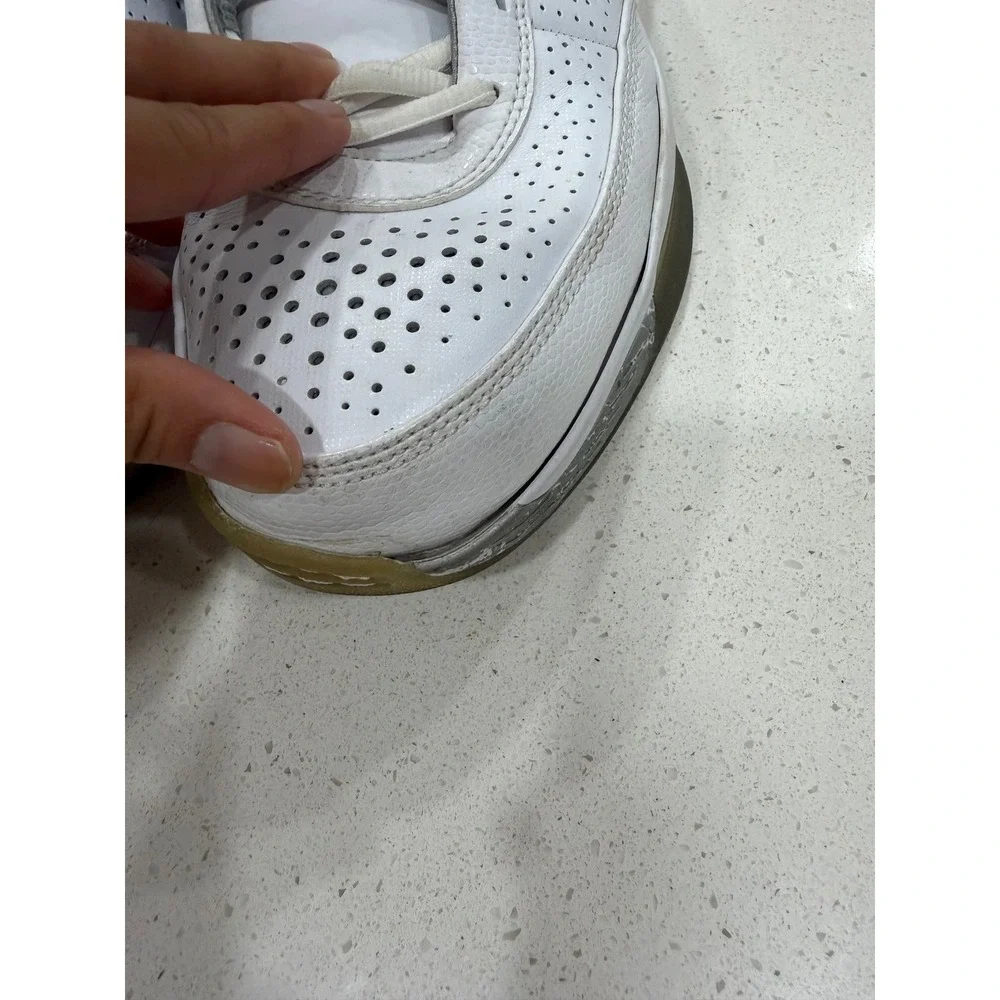 Jordan Mens White Perforated Basketball Shoes‎ Size 11